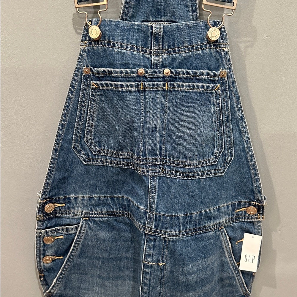 Gap Slouchy Relaxed Denim Overalls Size XS Petite - Picture 7 of 16